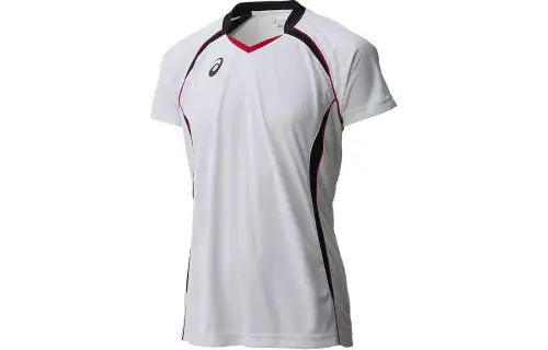 Asics, volleyball white uniform for men and women, print, V-neckline, with short sleeve