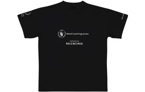 Balenciaga X WFP FW22 Drop Shoulder Sleeve T Shirt Women's Black