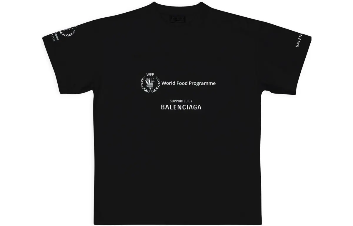 Balenciaga X WFP 2.0 FW22 Drop Shoulder Sleeve T Shirt Women's Black