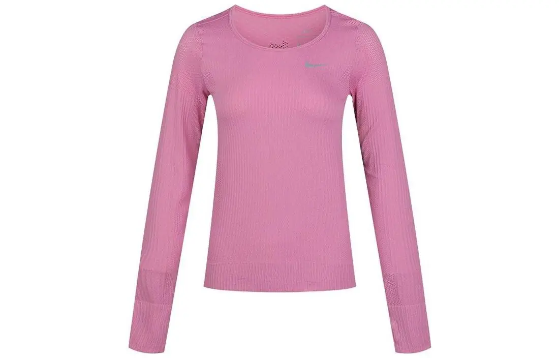 Nike T-Shirts Women's Pink Crew Neck Moderate Straight Fit