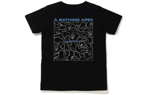 A BATHING APE T Shirts Women's Black Crew Neck Moderate Straight Fit