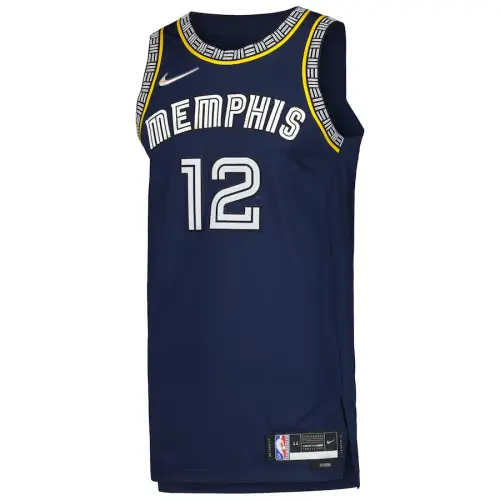 Nike Ja Morant Memphis Grizzlies No. 12 round neck alphanumeric print sleeveless basketball jersey, same style for men and women, navy