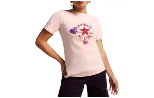 Converse Y2k Heart Slim Fit T Shirt T Shirt Women's Pink