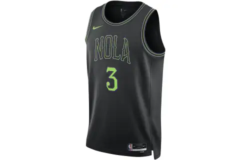 Nike Dri-Fit alphanumeric print color-blocking basketball vest City version 2023/24 season New Orleans Pelicans CJ McCollum No. 3 Men's Black