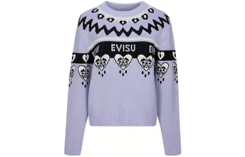 EVISU Sweaters Women's Purple Crew Neck Moderate Other