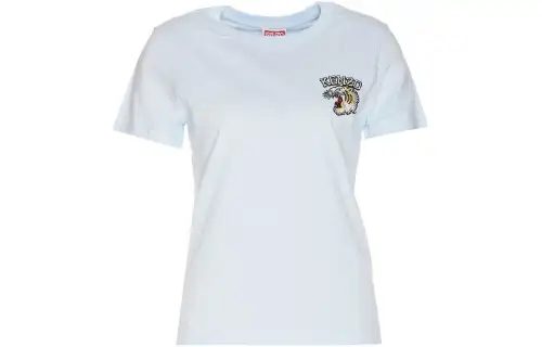 KENZO Logo Embroidered Crewneck T Shirt