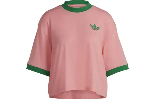 Adidas Originals ADICOLOR HERITAGE NOW T Shirts Women's Pink Crew Neck Moderate Straight Fit
