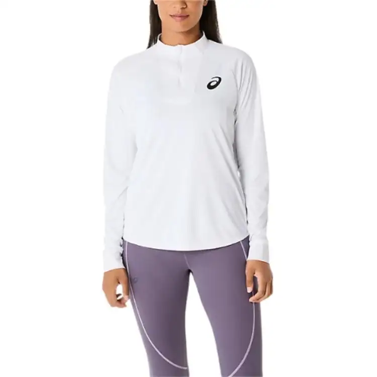 ASICS T Shirts Women's White Stand Collar