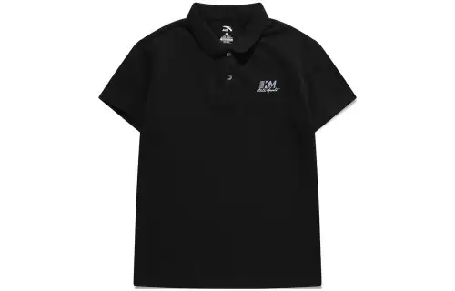 ANTA T Shirts Women's Black Polo Collar Moderate Straight Fit