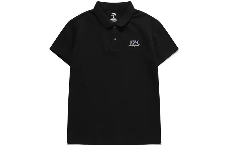 ANTA T Shirts Women's Black Polo Collar Moderate Straight Fit