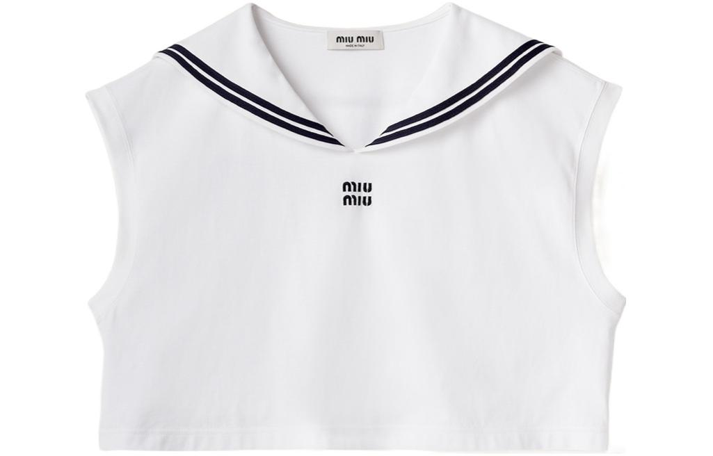 Женская футболка MIU MIU SS24 T-Shirt (белая)
