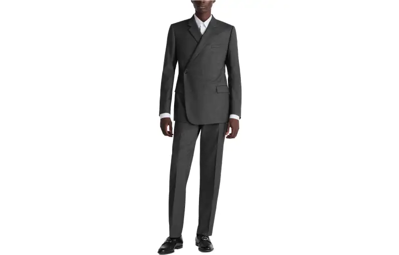 DIOR Business Suits Men's Gray Lapel Moderate