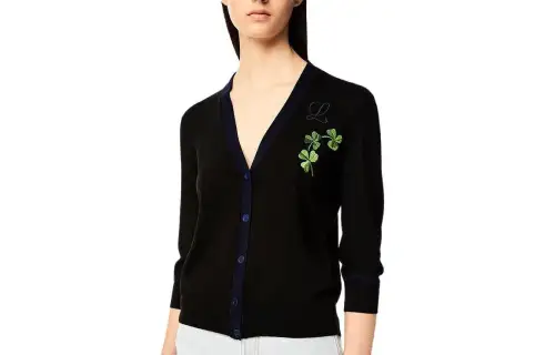 LOEWE Sweaters Women's Black Moderate Cardigan