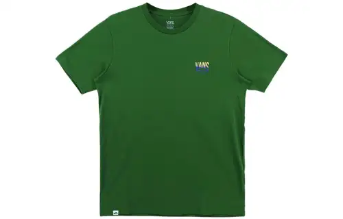 Vans T Shirts Women's Green Crew Neck Moderate Straight Fit
