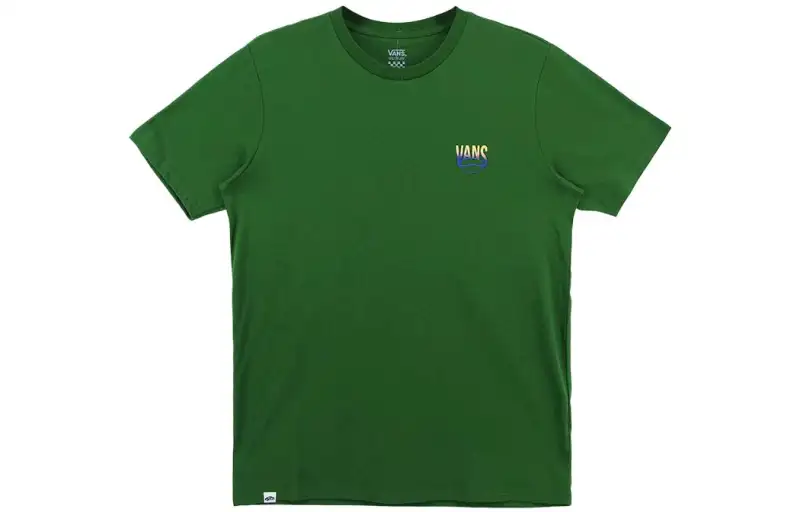 Vans T Shirts Women's Green Crew Neck Moderate Straight Fit