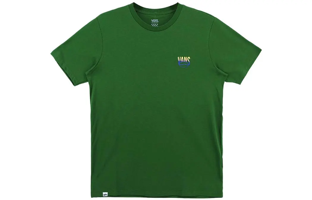 Vans T-Shirts Women's Green Crew Neck Moderate Straight Fit