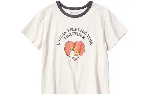 UNIQLO Crop Tops Women's Ivory Crew Neck Moderate