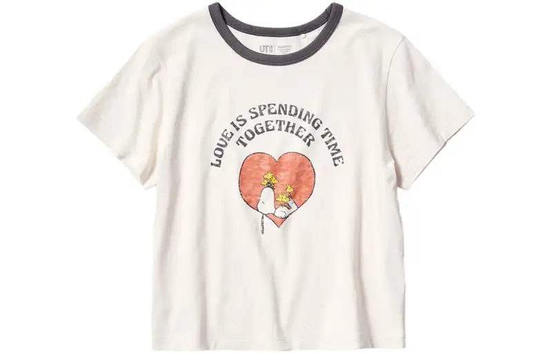 UNIQLO Crop Tops Women's Ivory Crew Neck Moderate