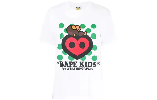A BATHING APE T Shirts Women's White Crew Neck Moderate Straight Fit