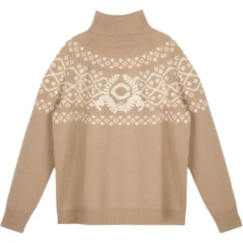 COACH FW24 Sweater Women's Mixed Brown Yellow