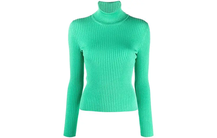 GUCCI Ribbed Turtleneck Sweater Green