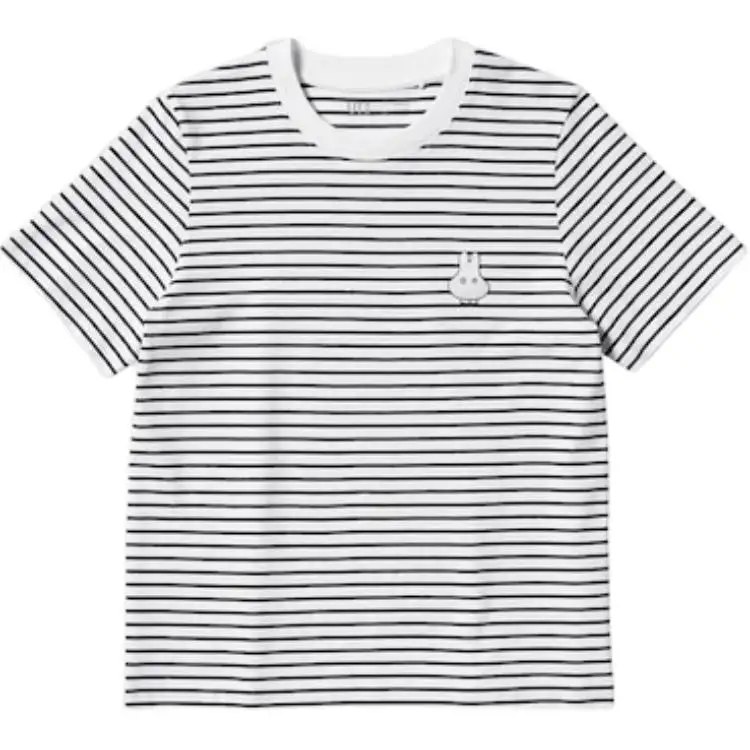 UNIQLO X Miffy T Shirts Women's White Crew Neck Moderate Straight Fit