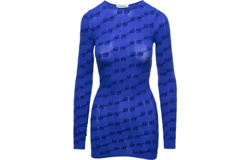 Balenciaga T Shirts Women's Blue Crew Neck Moderate Straight Fit