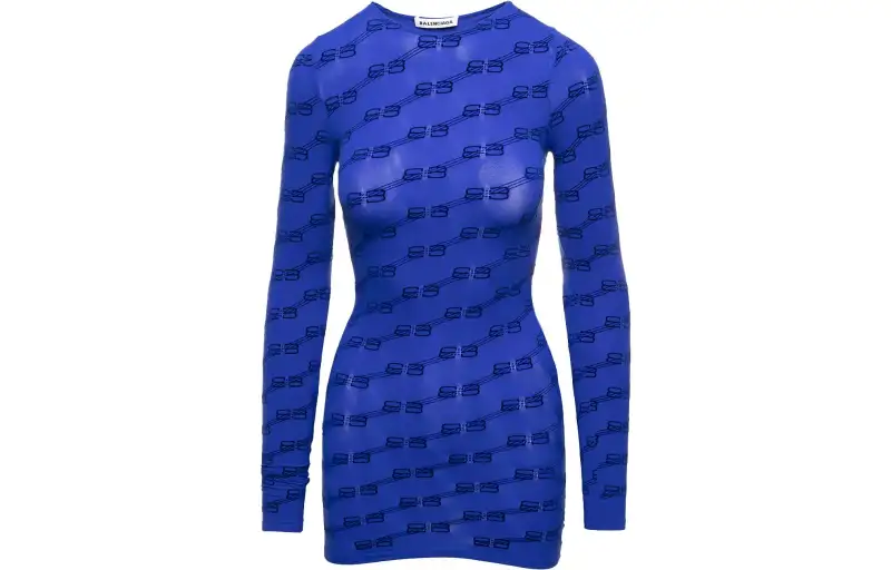 Balenciaga T Shirts Women's Blue Crew Neck Moderate Straight Fit