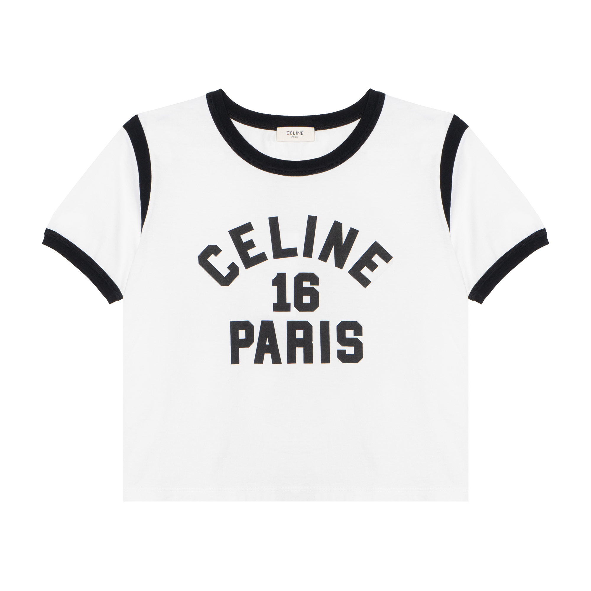 Женская футболка CELINE CELINE SS22 Logo T (бело-черная)