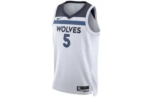 Nike Swingman Minnesota Dri-FIT color-blocked pullover sleeveless 23-24 season Timberwolves Edwards No. 5 basketball jersey, same style for men and women
