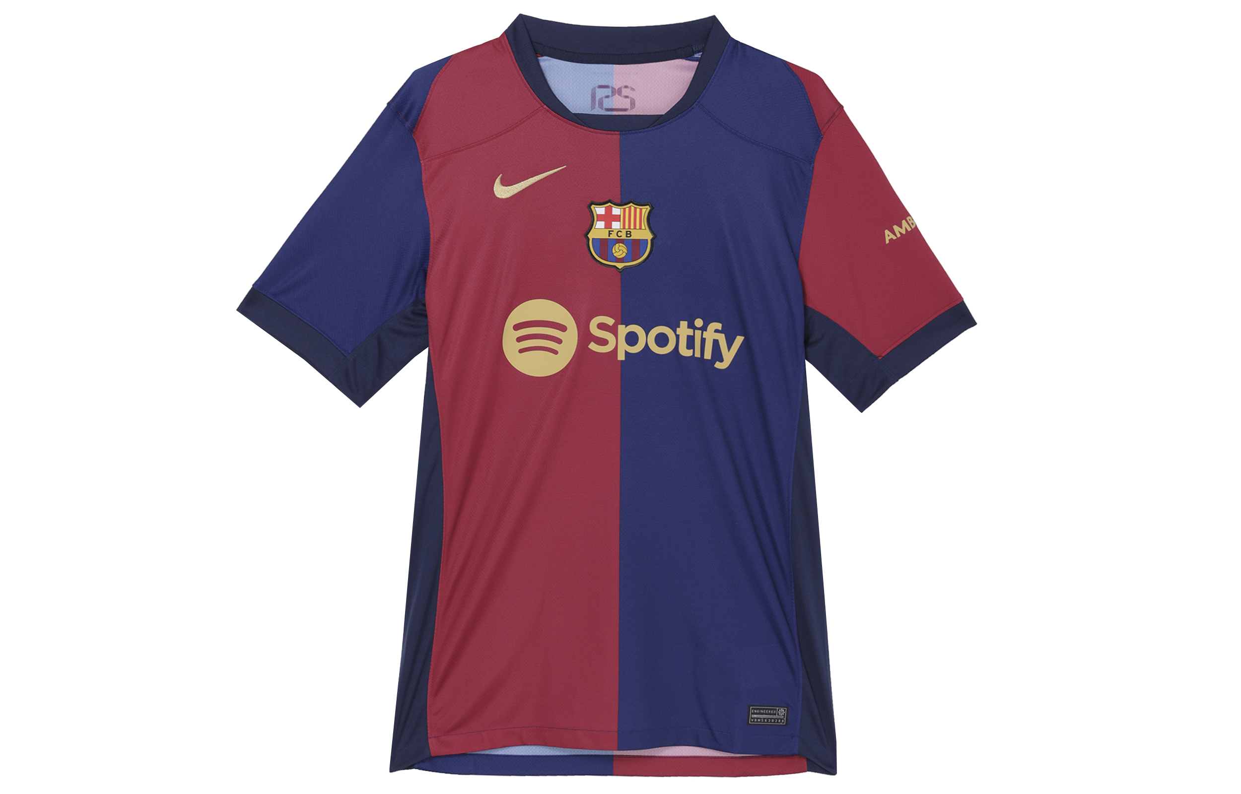 Nike Dri-Fit SS24 FCB M NK DF JSY SS STAD HM Brand logo round neck fashionable short-sleeved football jersey for men, red and blue