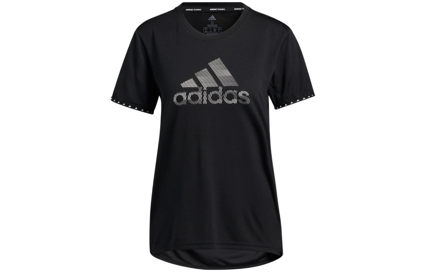 Женская футболка adidas с логотипом (черная)