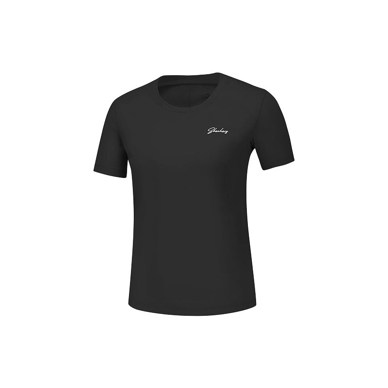 Skechers GODRI Quick Dry T Shirts Women’s Carbon Black/0018
