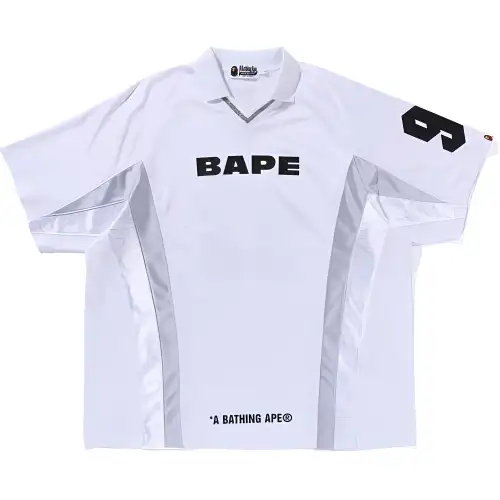 A BATHING APE SS24 digital graphic print gorilla logo football jersey for men