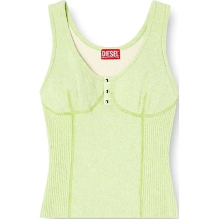 DIESEL Tank Tops Women's Light Green Crew Neck Other