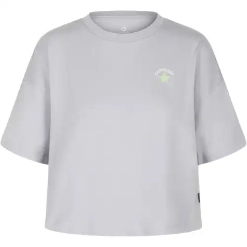 Converse T Shirts Women's Gray Crew Neck