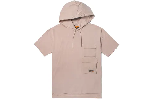 Timberland T Shirts Women's Pink Hooded Moderate Straight Fit