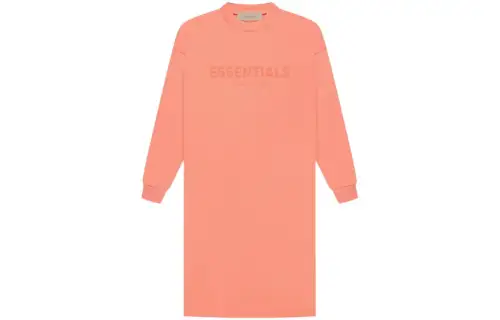 Fear Of God Essentials Logo Printed Long-Sleeved Dress