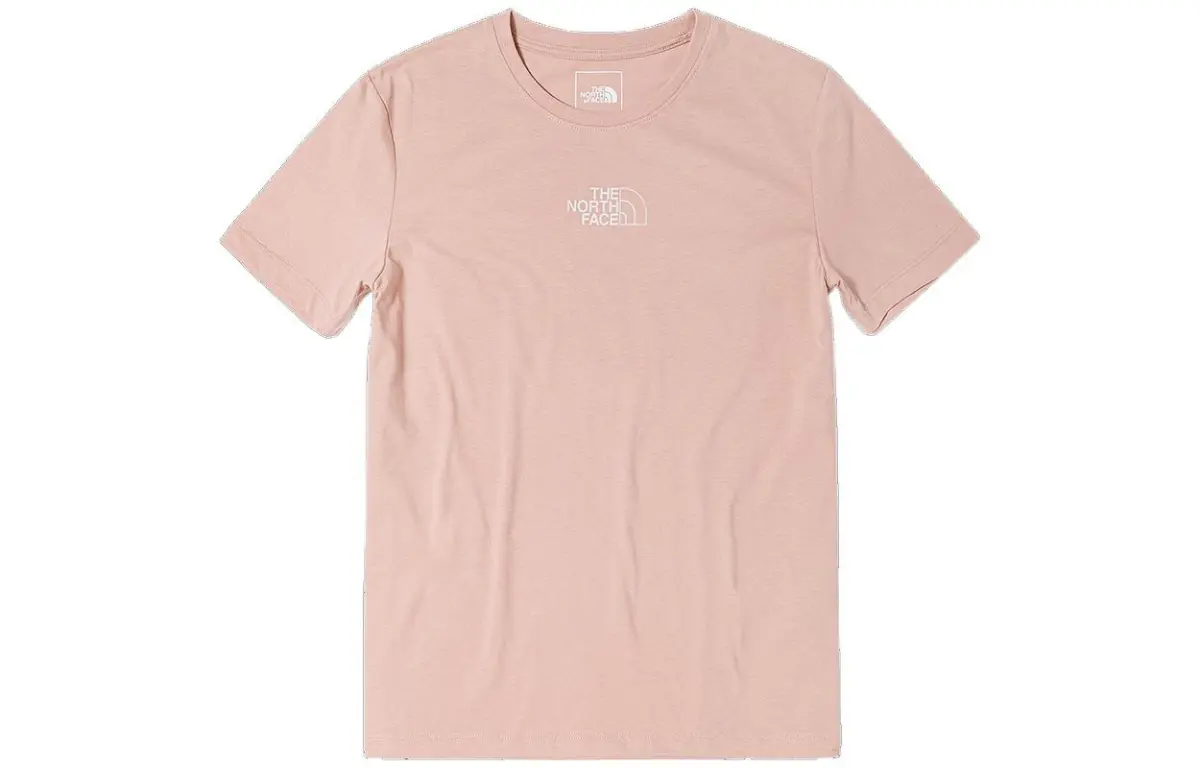 THE NORTH FACE T-Shirts Women's Pink Crew Neck Moderate Straight Fit