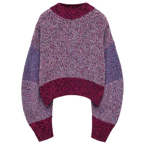LOEWE Balloon Sleeved Crewneck Cropped Jumper