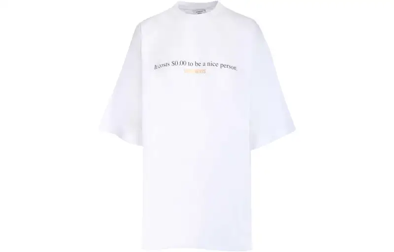 Vetements T Shirts Women's White Crew Neck Moderate Straight Fit