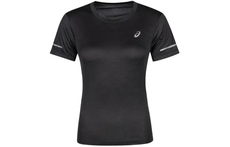 ASICS T Shirts Women's Black Crew Neck Thin Other