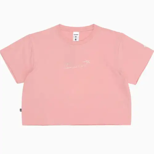 Converse T Shirts Women's Peach Crew Neck Moderate