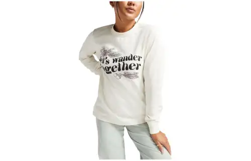 Converse Let's Wander Together Long Sleeve T Shirt T Shirt Women's White