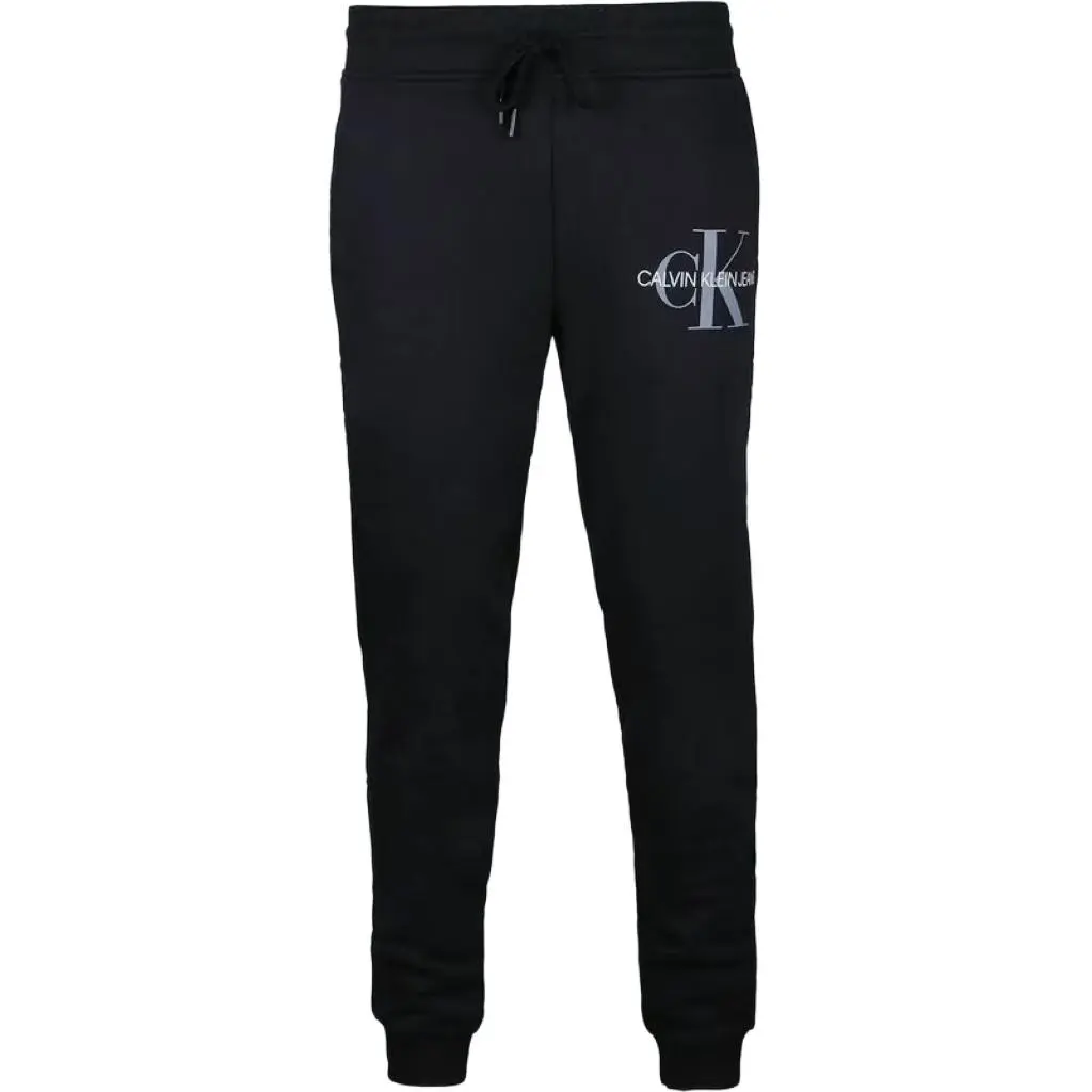 CALVIN KLEIN Letter Minimalist Style Comfortable Versatile Fleece Lined Casual Pants Men's Black
