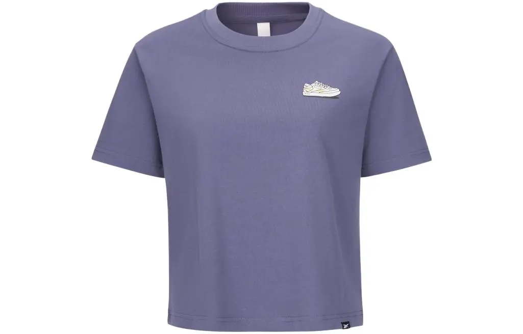 Reebok T-Shirts Women's Purple Crew Neck Moderate Straight Fit