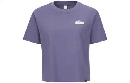 Reebok T Shirts Women's Purple Crew Neck Moderate Straight Fit