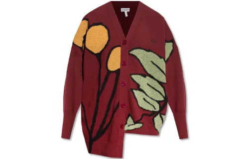 LOEWE Sweaters Women's Red V Neck Moderate Other