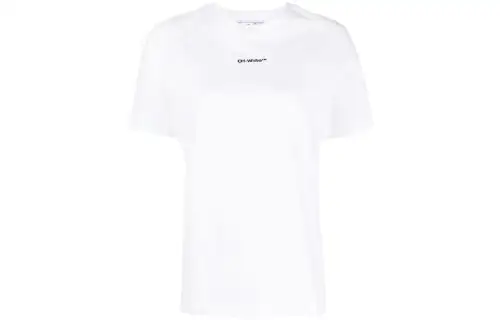 OFF WHITE T Shirts Women's White Crew Neck Moderate Straight Fit