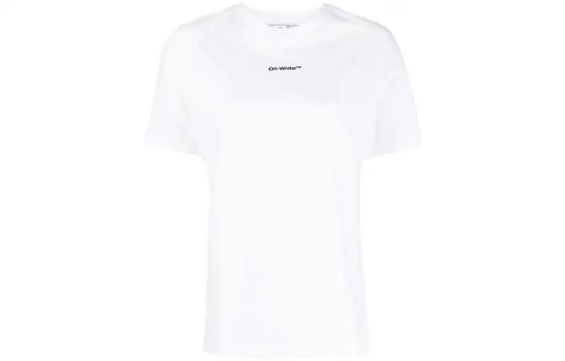 OFF WHITE T Shirts Women's White Crew Neck Moderate Straight Fit